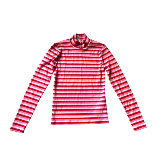 J. Crew Factory Striped Mock Neck Top Size S NWT - Picture 3 of 8